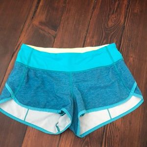 Blue and teal Lululemon shorts